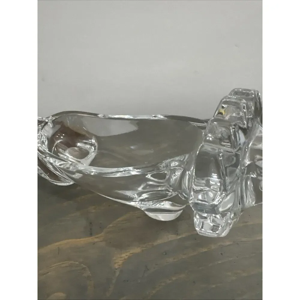Sasaki Japan Crystal Glass Lion Figurine Accessory, Candy, Trinket Dish No Chips